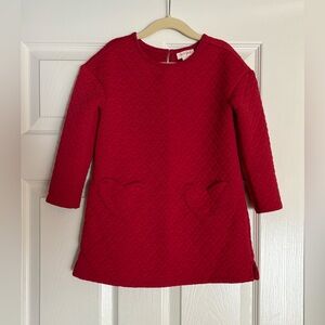 Cat & Jack Red Quilted Dress with Heart Pockets